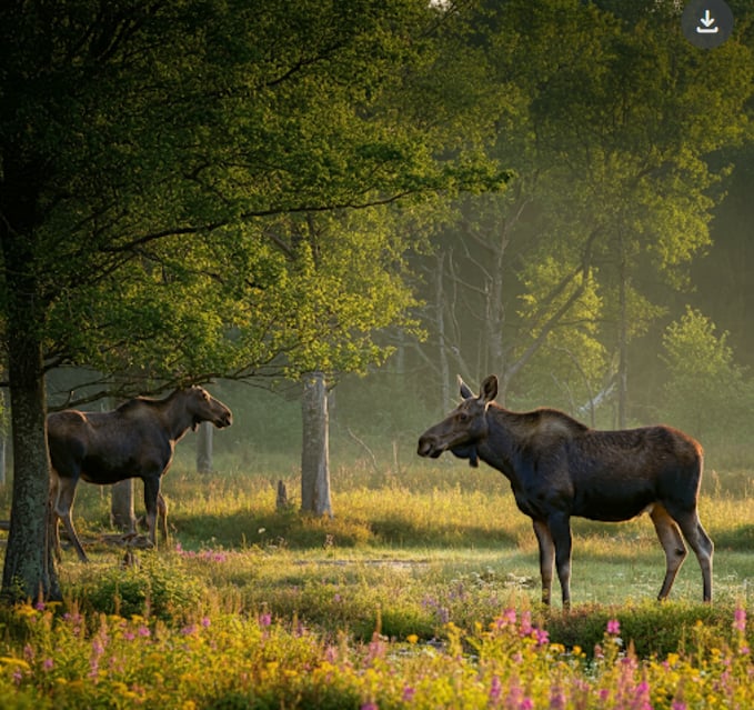 Älgar i landskap